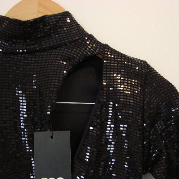 EGO Black Sequin Cut Out Mini Dress Holiday Party BRAND NEW WITH TAGS NWT NEW 8 - Picture 11 of 16